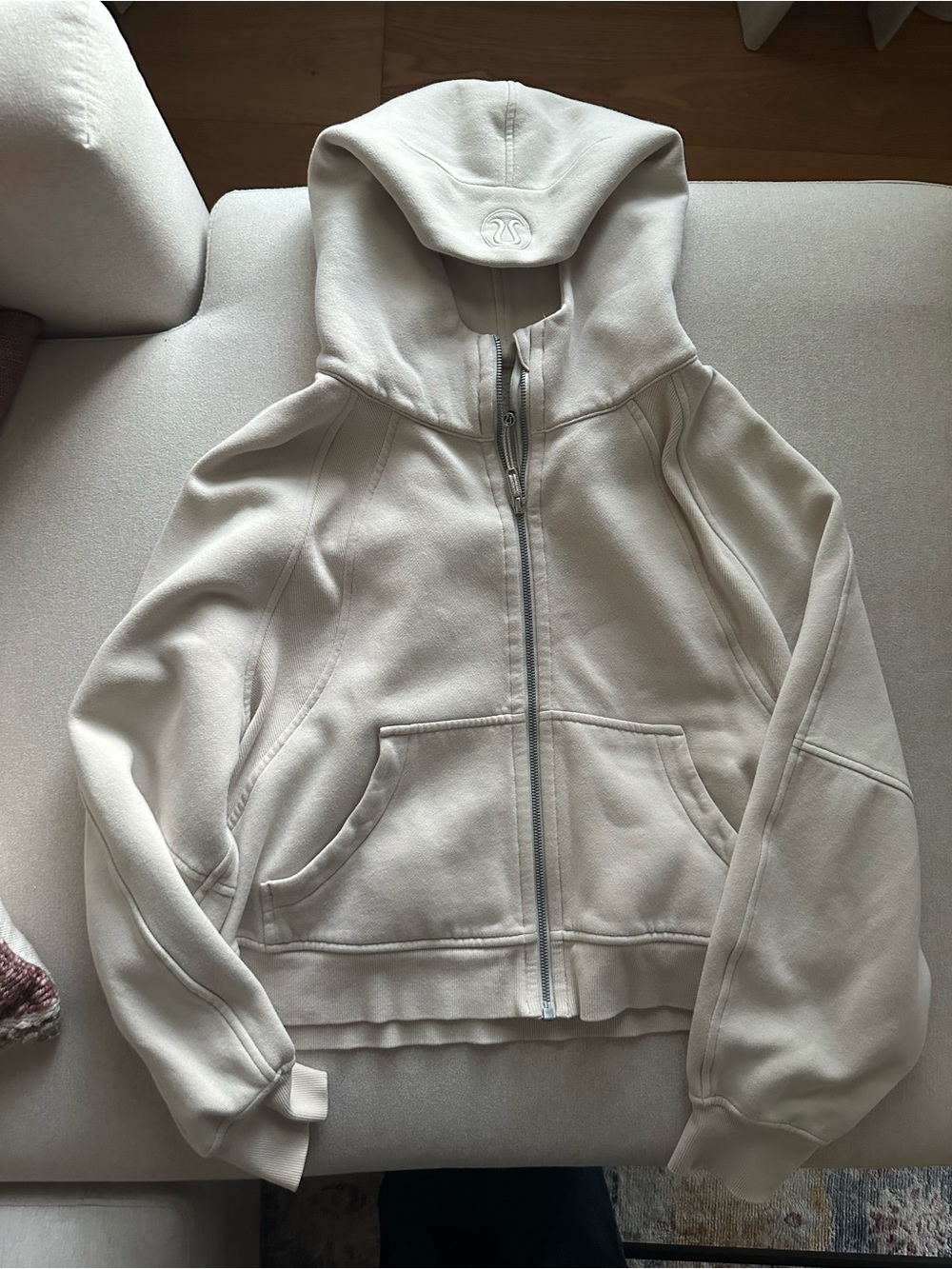 lululemon athletica white opal oversized full zip